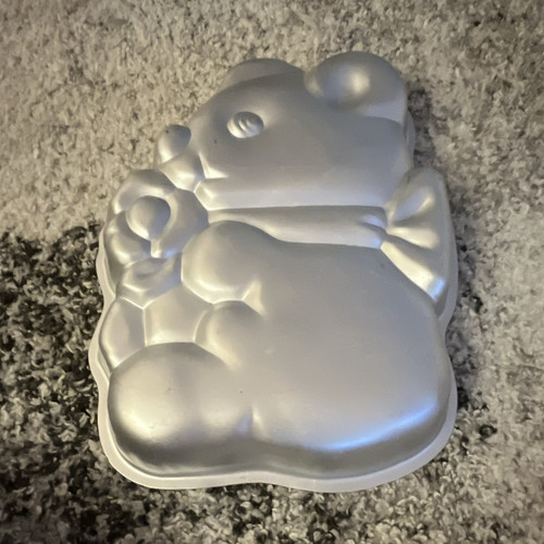 Silver bear character - silver, shaped