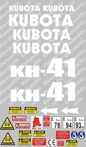 Decal sticker set kubota - decal, kh41