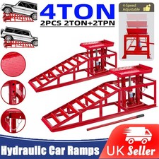  4 ton Hydraulic Car Ramps 2PC Heavy Duty Garage Auto Van Bottle Lift Jack Ramp