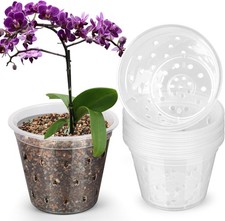 Orchid Pots, 8 Pack 3 Inch Planter with Holes, Clear 3 Inch, 
