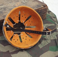 WW2 German Helmet Liner Aluminium ,Steel, Leather Chinstrap Size 68/61