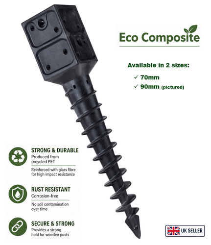 Ground screw fence - in, square