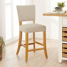 Manor Oak Natural Oatmeal Fabric Counter Bar Stool - Kitchen Dining  BAR-90 - Ki
