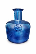 Vintage hand blown blue - blue, glass