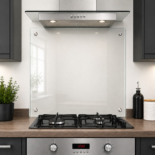 6mm clear glass splashback - clear,