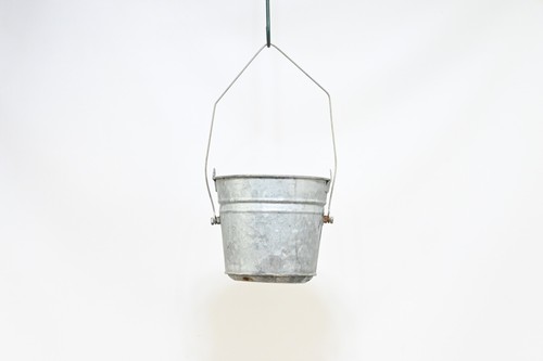 Vintage zinc galvanized bucket - vintage,