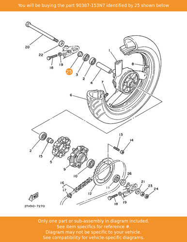 Yamaha collar 90387 153n7 oem - yamaha, collar,