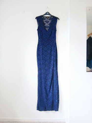 Lipsy blue lace sequin maxi - blue,