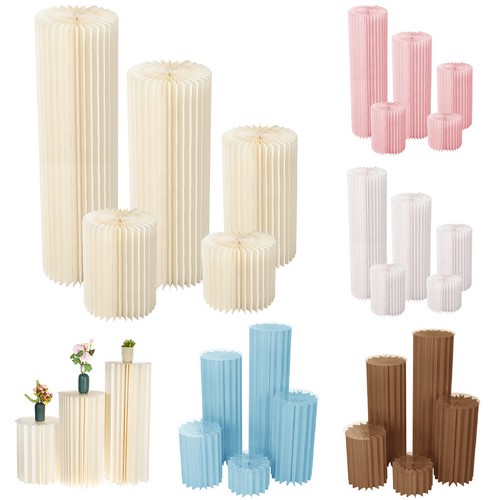 Fold paper pillar flower stand - fold,