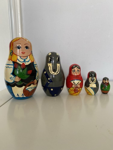 Wooden russian babushka dolls - russian,