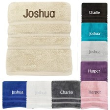 Personalised Towels Bath Hand Sheet Towels Various Colours Embroidered Name
