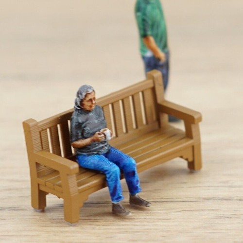 Model railway wooden - railway, bench