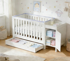 White Baby Cot Teething Rails