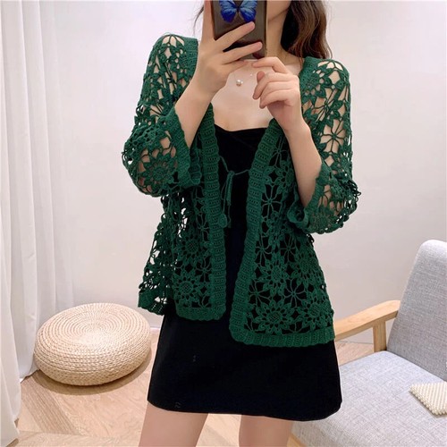 Women lace crochet shrug - women,