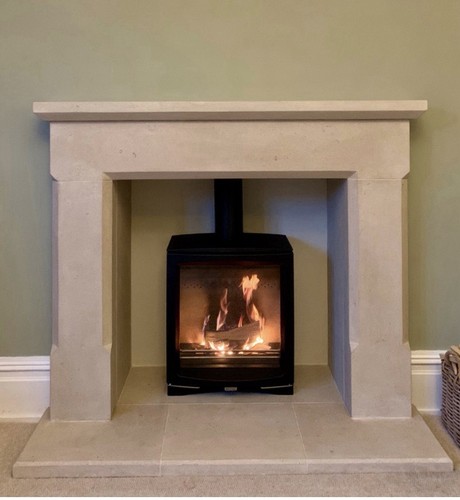 Bath stone fireplace hand