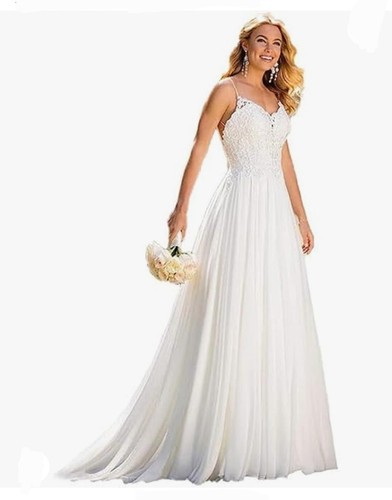 Ivory backless wedding dress - backless,