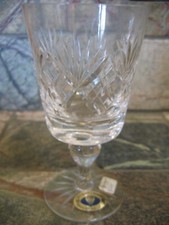 TUTBURY CRYSTAL LARGE WINE GLASS 824 Hand Cut 5.5" tall FULL LEAD HAND ENGLAND