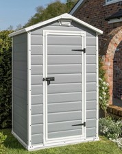Keter Manor Outdoor Garden Storage Shed  4 x 3ft. - Grey