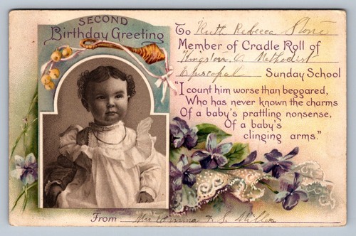 Postcard 2nd birthday - postcard,