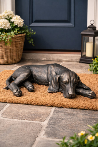 Sleeping dog garden ornament - dog,