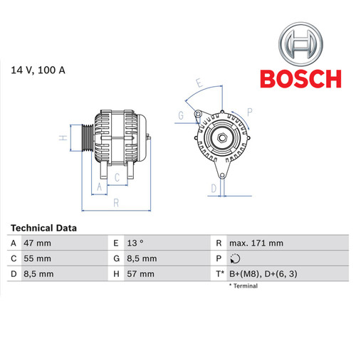 Alternator bosch 986 040 - bosch, 0.986.040.370