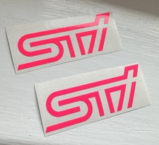 Subaru 555 Bright Pink STI  X2 110mm  Stickers DECALS WRX WRC Legacy STI IMPREZA