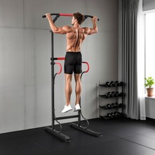 Steel Multi-Use Exercise Power Tower Station Adjustable Height w/ Grips