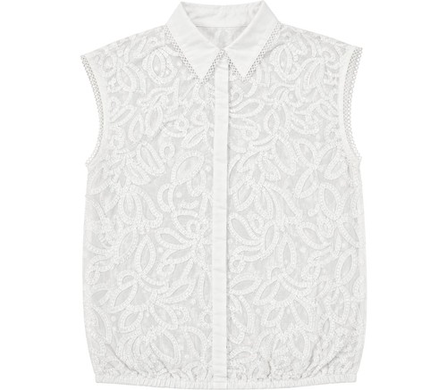 Mint velvet white - velvet, broderie