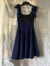 Black Milk Clothing Show Us Ya Tops Underbody Dress Blue Metallic Sparkle Size S