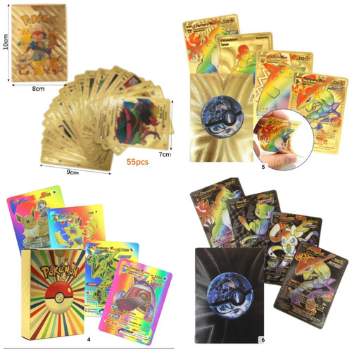 55pcs pokemon card foil gold - foil,