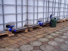 CONNECTION SET for 5 WATER TANKS IBC - stable connection with outlet tap #1015 S