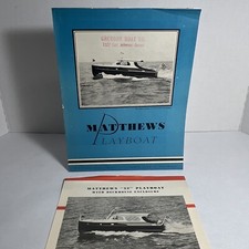 1950 MATTHEWS “32” Playboat Open Cockpit Deckhouse Brochure Catalog w/AD Flyer