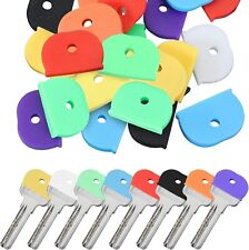 10 x Coloured Key Top cover Caps Assorted Head Covers ID Tag Cap Ring Keyring