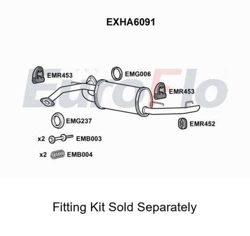 Rear muffler silencer insert - rear,