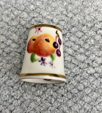 Royal Worcester  Hand Painter Bone China Thimble,  Fruit Signed R.Homer