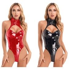 UK Womens PVC Leather Wetlook