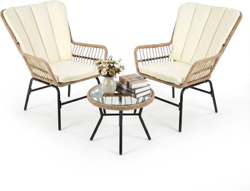 3pcs patio rattan bistro - rattan, set