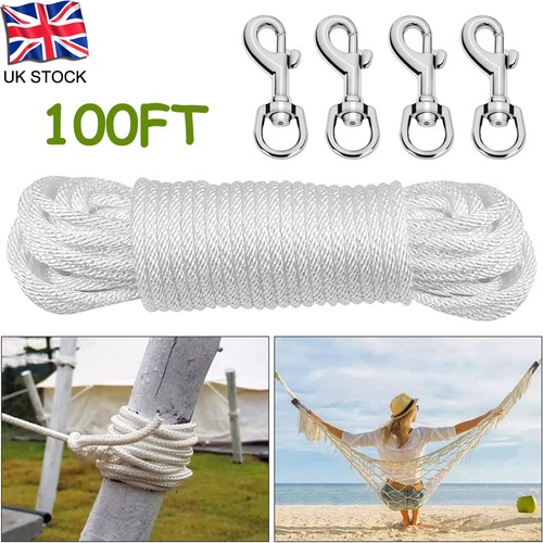 100ft 5mm white - 100ft, flagpole