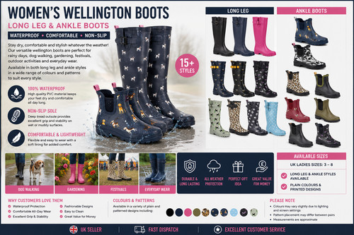 Wellington boots ladies womens - boots,