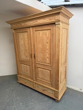 Biggest Ever Victorian Antique Pine 2 Door Knockdown Wardrobe to Wax/Paint