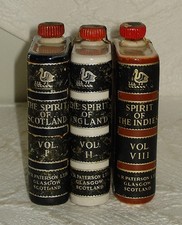 3x Vintage Govancroft Porcelain Book Shaped Flasks – Patersons' De Luxe Glasgow