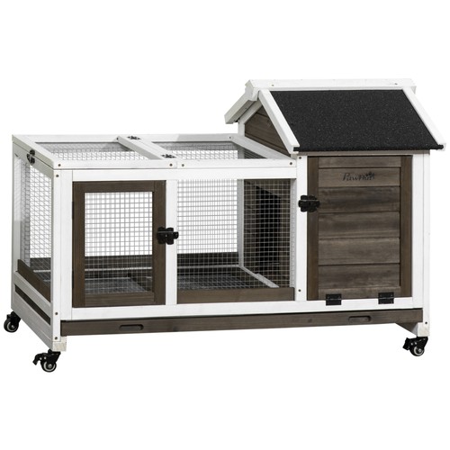 Pawhut rabbit hutch - hutch,, guinea