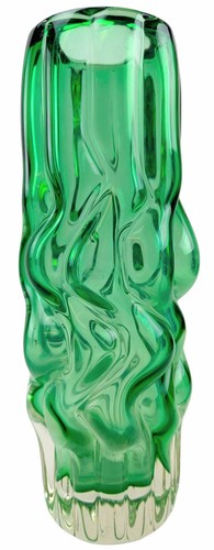 Czech art green - glass, vase