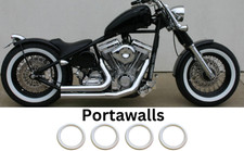16 inch Motorbike rims Portawalls White wall Trim ring Tyre Insert Sidewall Set