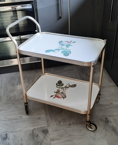 Retro aluminium tea trolley - retro,