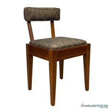 Mid-Century Walnut Storage Seat Sewing Vanity Chair