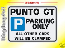 Punto GT Fiat Parking Sign Novelty Gift