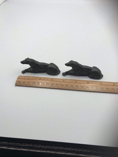 Pair metal dog - of, figures