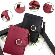 Ladies Short Small Money Purse Wallet Women PU Leather Folding Coin Card Holder