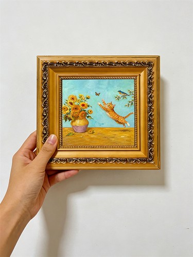 Cat chasing bird - cat, van